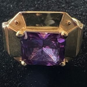 Vintage Sterling Ring with Purple Center Stone